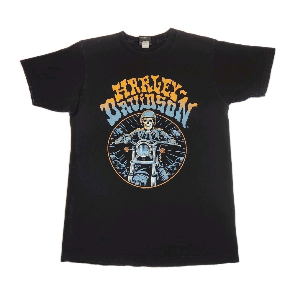 Harley Davidson Avalanche Golden Colorado Skull Rider Graphic T Shirt Black M